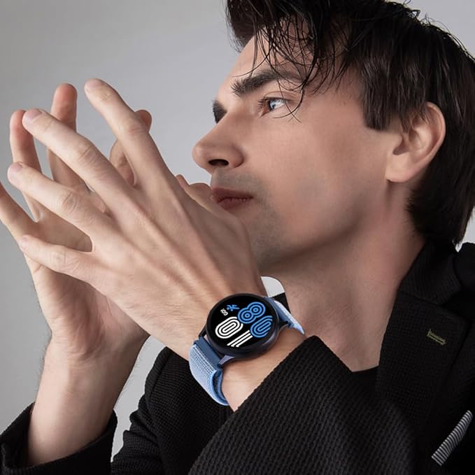 20mm Nylon Quick Release Band Compatible with Samsung Galaxy Watch 7 6 5 4 40mm 44mm/Garmin Vívoactive 6/5/3/3 Music/Forerunner 570 42mm/55/158/165/245/645/Amazift Active 2/Active/T-Rex 3 Pro 44mm