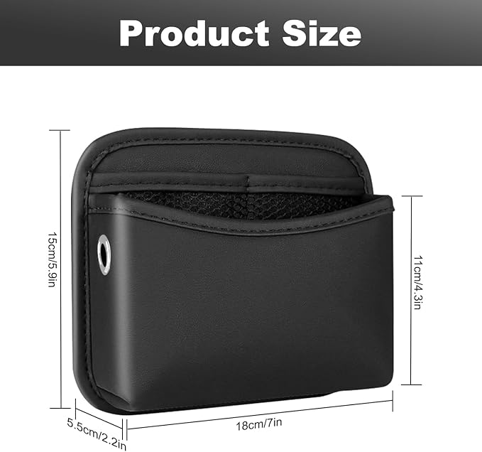 2Pcs Car Side Pocket Organizer, Strap Mini Storage Bag for Cell Phone, Wallet, Key, Glasses, Multifunctional Car Organizer Accessories for Car Seat, Door, Window, Console, 7 * 4.3 * 2.2inch