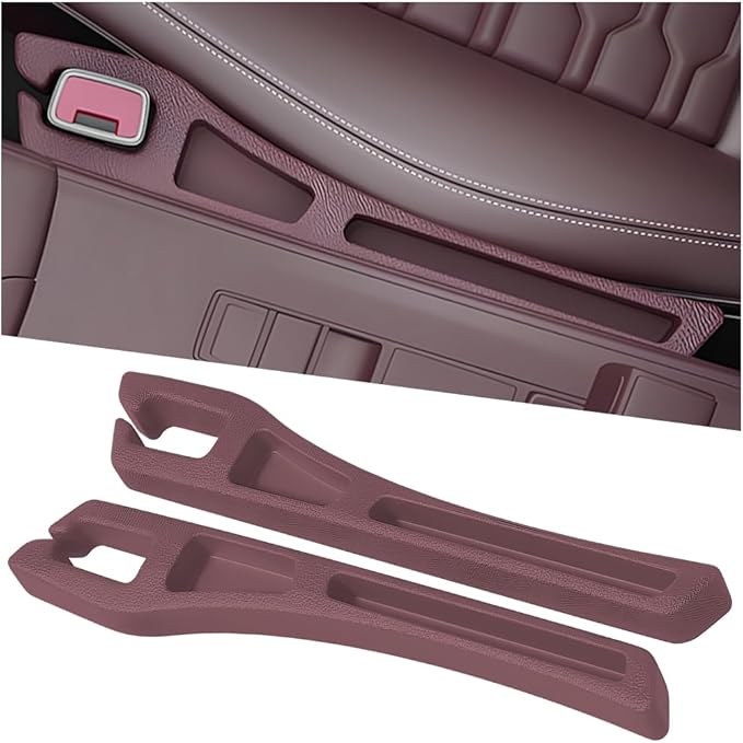 Car Seat Gap Filler, 2PCS Crevice Blocker Stopper Between Vehicle Seat Console, No Drop Automotive Fill Crevice Guard Interior Accessories, Universal for SUV Truck Sedan (Red)