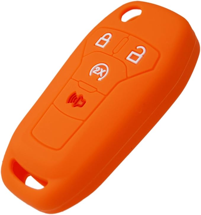 Silicone Rubber Key Fob Covers Protector for Ford F150 F250 F350 F450 F550 Raptor Ranger Transit Fusion Bronco Lightning Maverick XLT (Flip Key)