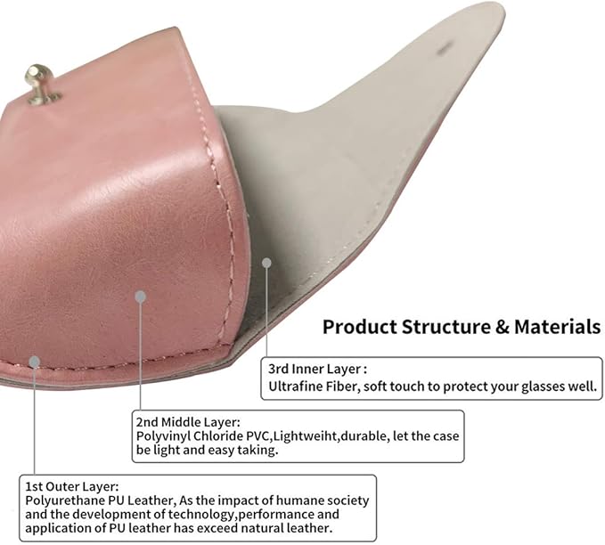 LogHog Portable Leather Glasses Case,Flexible Sunglasses Pouch Slim Case for Women Men Horizontal Eyeglass Case