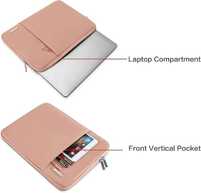 MOSISO Laptop Case 15 inch, 15 inch Laptop Sleeve Compatible with MacBook Air M5 A3448 M4 A3241 M3 A3114 M2 A2941 2026-2023, Dell XPS, Polyester Vertical Computer Sleeve Bag with Pocket, Salmon Pink