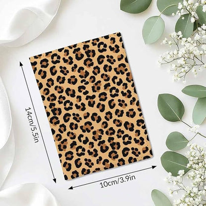 Leopard Print Passport Holder for Travel Animal Skin Texture PU Leather Passport Cover Wallet Cute Passport Card Holder for Women and Men