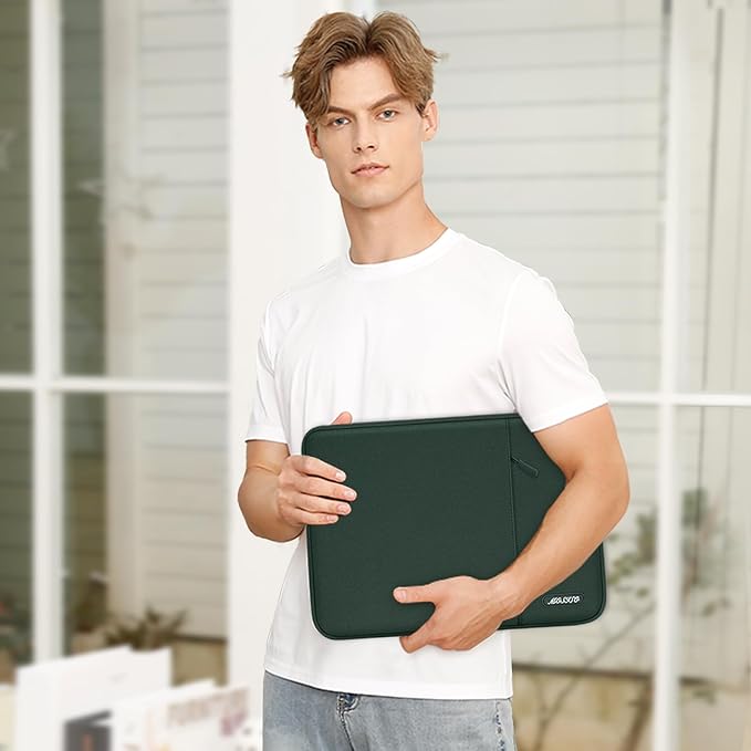 MOSISO Laptop Case 13 inch, Laptop Sleeve Compatible with MacBook Neo/Air/Pro 13 inch with A18/M5/M4/M3/M2/M1 Chip 2026-2016, Polyester Vertical Computer Sleeve Bag with Pocket, Midnight Green