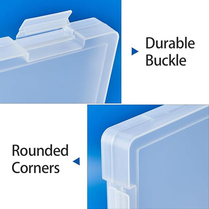 Large A4 Paper Storage Box 6 Pcs, 8.5 x 11 Project Case for US letter, Thick Scrapbook Storage Boxes Craft Storage Box Art Supplies Storage and Organization (12.59 x 9.45 x 1.18 inches)