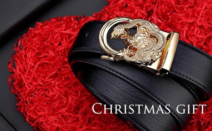 Barry.Wang Mens Belts Leather Ratchet Automatic Buckle Slide Click 1 3/8" Designer Dress Fashion Classic Casual Work Business
