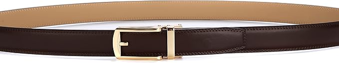 Tonywell Mens Leather Ratchet Belts with Click Buckle Perfect Fit Dress Belt 30mm Wide