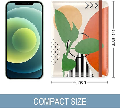 Passport Holder for Travel Essentials, Passport Wallet Cover Case for Travel Must Haves Accessories, Passport Book Holders for Women and Men, Tropical Plants