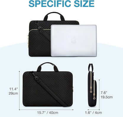 BAGSMART 15.6 Inch Laptop Case Sleeve Compatible with MacBook Pro 16 Inch,15.6 Inch HP,Dell,Acer Aspire,Asus Notebook, Lightweight Laptop Bag for Women with Shoulder Strap,Pocket,Handle, Coffee Brown