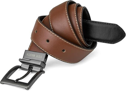 Steve Madden Men's Reversible Men's Dress Casual Every Day Leather Belt