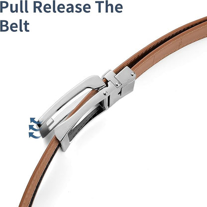 SENDEFN Men's Leather Dress Casual Belt 1 3/8" Automatic Adjustable Click Buckle Belts with Gift Box