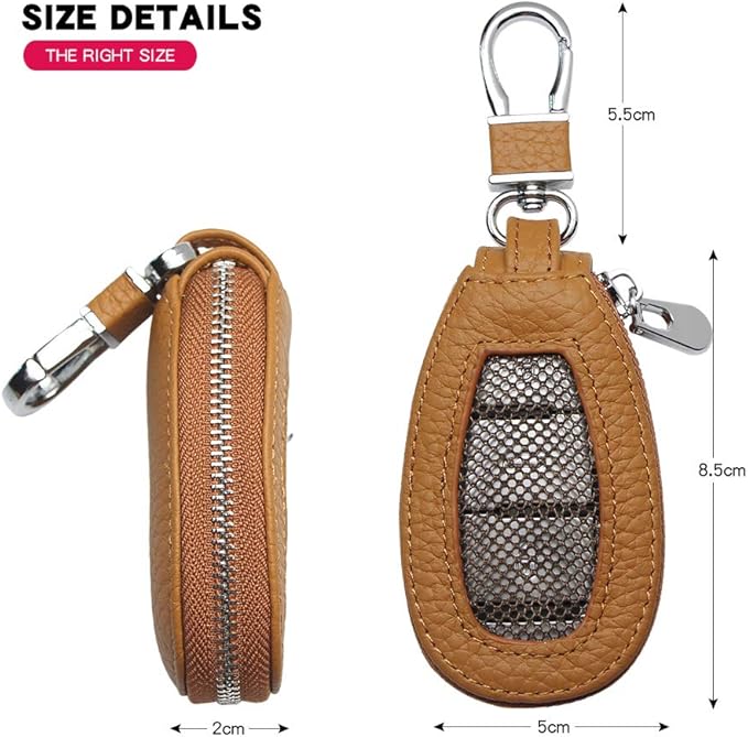 Universal Premium Car Key Fob Case Genuine Leather Car Smart Key fob Holder for Remote Key Fob