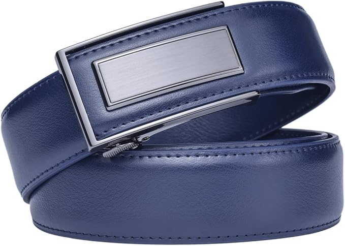 Men’s Belt Beltox Ratchet Dress Leather Buckle Belt Black Brown Blue 1 3/8” Gift Box