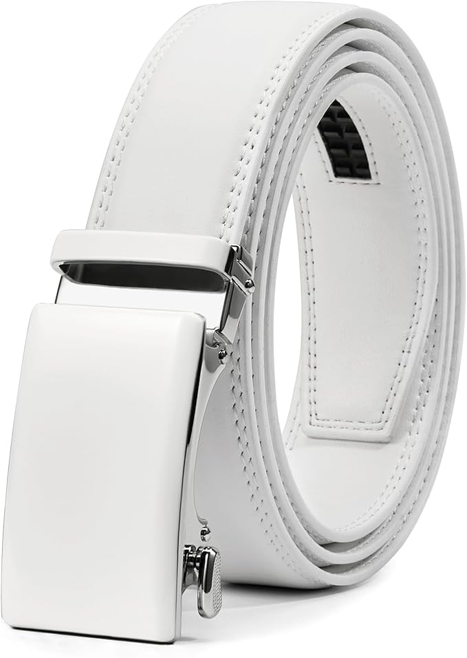 VATAN Men's Belt Leather Ratchet Belt for Men Dress Casual Every Day with Adjustable Buckle, Trim to Fit