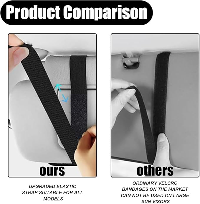 Car Sun Visor Organizer - Sunglasses Holders with Multi-Pocket Net Zippers, SUV Storage Pouch Holder