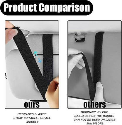 Car Sun Visor Organizer - Sunglasses Holders with Multi-Pocket Net Zippers, SUV Storage Pouch Holder