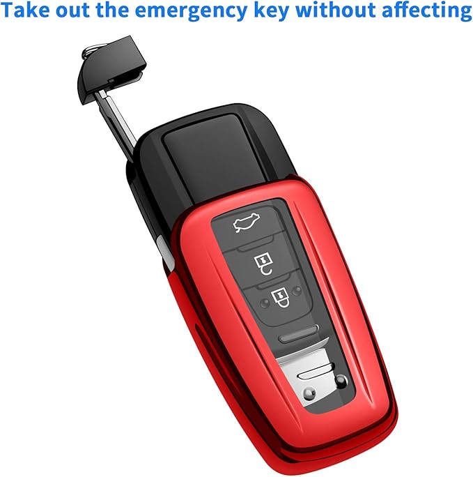 Autophone for Toyota Key Fob Cover with Keychain Soft TPU Key Shell Case,For 2019-2026 Rav4 2020-2022 Highlander Corolla Prius 2018-2024 Camry C-HR Avalon GT86 2021-2024 4runner (Red)