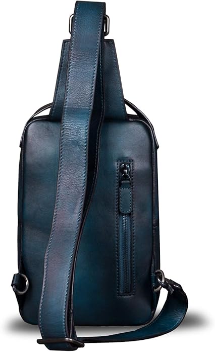 Genuine Leather Sling Bag for Men and Women Vintage Real Leather Sling Backpack Shoulder Crossbody Bags Chest Purse