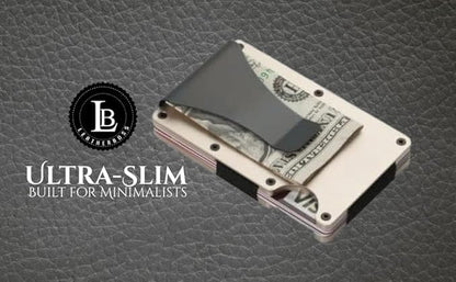 Leatherboss Wallet for Men RFID Blocking Minimalist Metal Card Holder with Money Clip Holds Credit Cards and Cash (Gold)