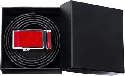 Dubulle Men's Ratchet Belt Gold/Black/Red/Green/Blue/White Automatic Buckle Business Casual Belt Gift - Adjustable Fit