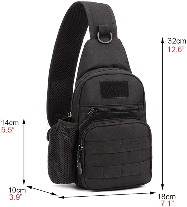 Hebetag Leather Sling Bag Crossbody Backpack for Men Women Travel Outdoor Camping