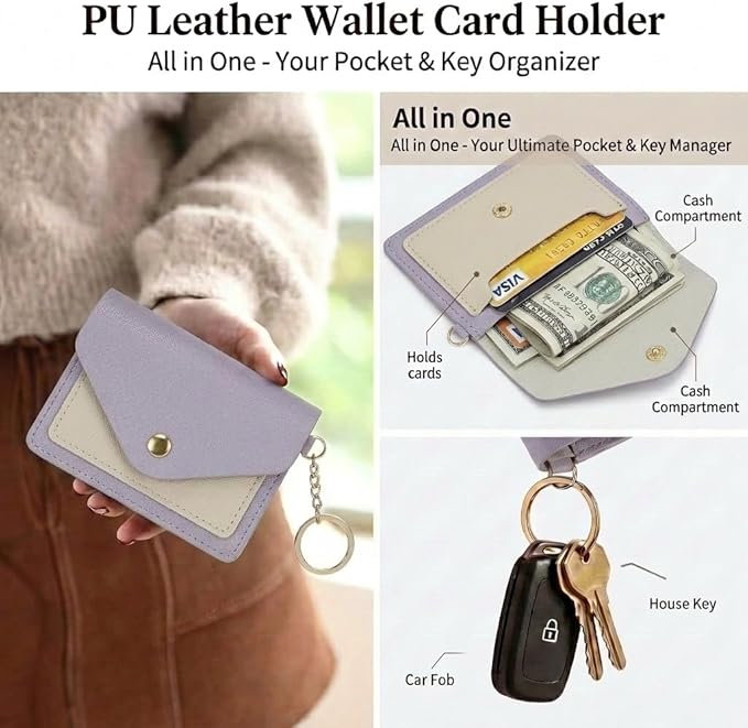 BIHRTC Silicone Key Ring Bracelets Wristlet Keychain Wallet with Net Chapstick Holder for Women