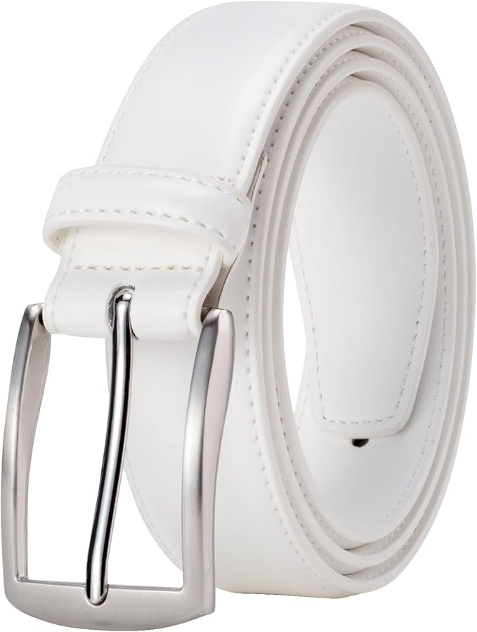 KM Legend Mens Leather Dress Belt for Work Business and Casual