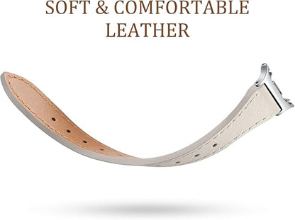 GEAK Slim Leather Band Compatible with Samsung Galaxy Watch 8 40mm 44mm/Watch 8 Classic 46mm, No Gap Adjustable Genuine Leather Replacement Dressy Strap for Samsung Watch 8 Bands Women