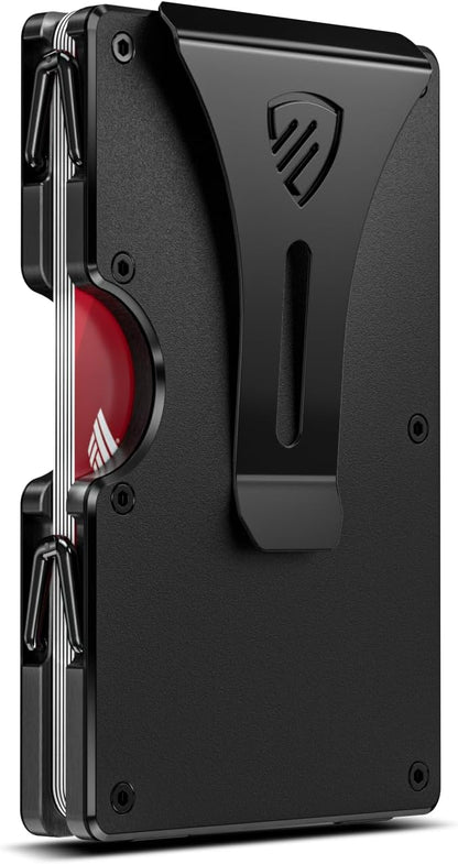 RUNBOX Slim Wallet for Men - RFID Blocking Metal Card Holder with Money Clip,Minimalist Thin Front Pocket Wallet, Holds 15 Cards,Gifts for Men,Men's Accessories