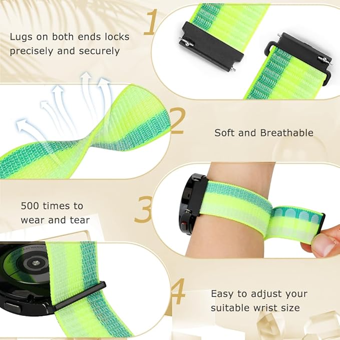 24mm Nylon Sport Quick Release Watch Band Compatible with Garmin Venu X1/TicWatch Altas/TicWatch Pro 5/Pro 5 Enduro/COROS Nomad/iTouch AIR 4 41mm 46mm/AIR 3 44mm/Suunto 9/9 Baro/9 Titanium
