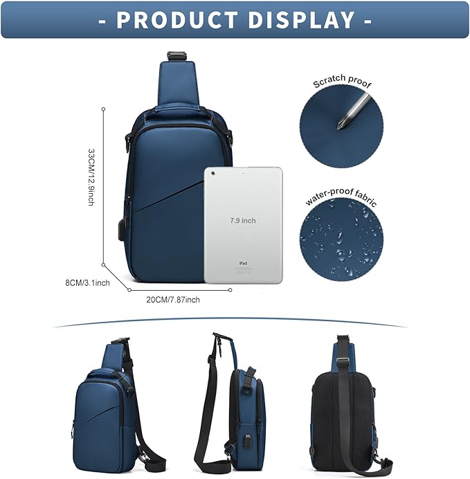 Messenger bag for Men,Small Sling Crossbody Backpack Shoulder Bag for Men Women,canvas Strap Backpack Sling Bag