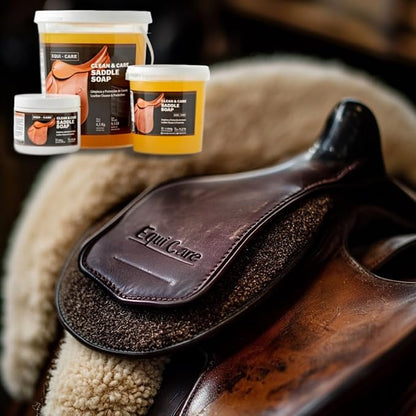 EQUI - CARE: Clean & Care Saddle Soap, Glycerin-Based soap with Added Moisturizers Designed to Clean and Condition Leather. Keep Your Leather tack and Equipment in top Condition.
