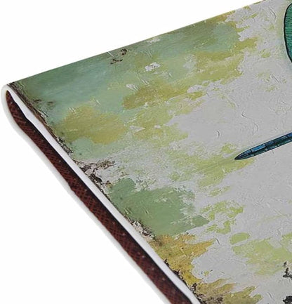 Dragonfly Passport Holder for Travel Vintage Art Green PU Leather Passport Cover Wallet Cute Passport Card Holder for Women and Men