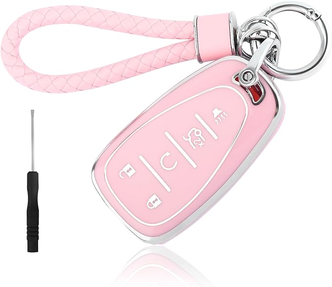 carleef Remote Key Fob Cover with Key Chain,TPU Car Key Cover for All Around Protection,Key Fob Protector Compatible with Chevroiet(for Chevroiet)