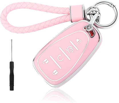 carleef Remote Key Fob Cover with Key Chain,TPU Car Key Cover for All Around Protection,Key Fob Protector Compatible with Chevroiet(for Chevroiet)