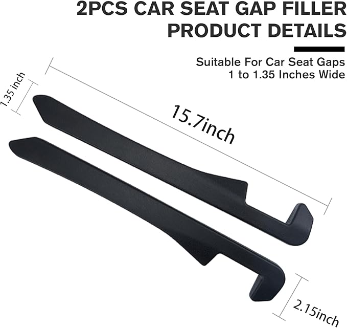 Car Seat Gap Filler Set of 2, Car Accessories Interior Organizer, Seat Gap Plug Fit Sedan SUV Truck, Beige