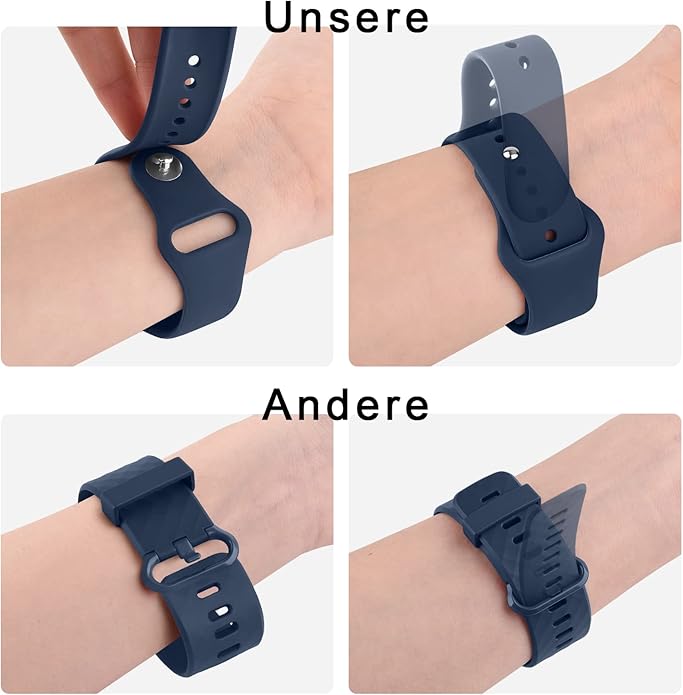 Amzpas 20mm 22mm Watch Bands Quick Release Watch Straps, 4 Pack Soft Silicone Replacement Sport Watch Wristbands for Women Men