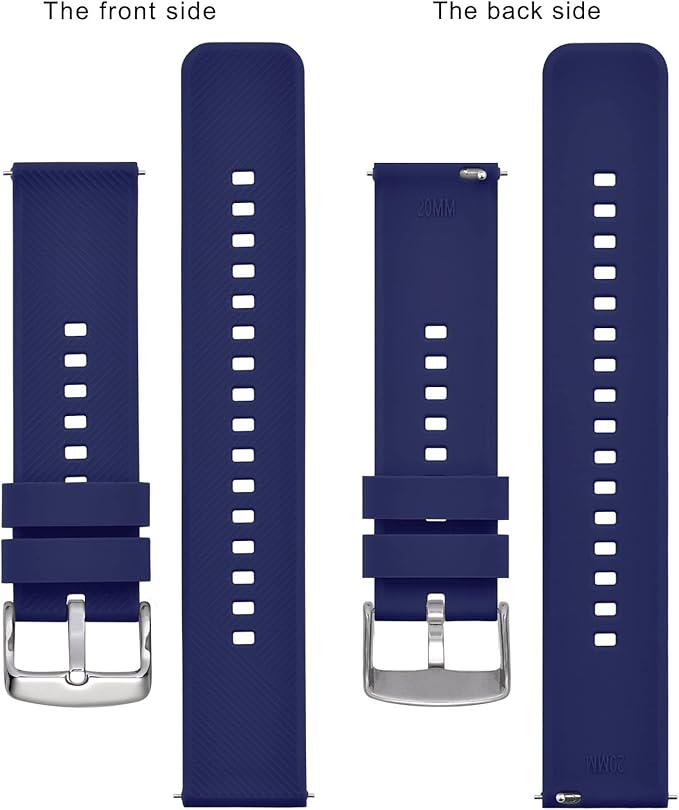 BISONSTRAP Watch Strap 18mm 19mm 20mm 21mm 22mm, Quick Release Silicone Watch Bands for Men Women