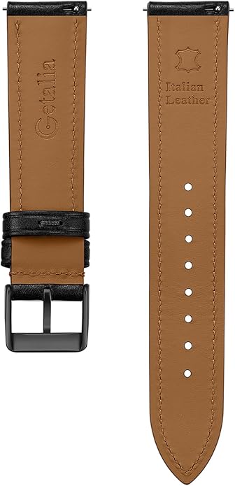 Getalia Italian leather Watch Band Tuscany Natural Vegetable-Tanned Full Grain Leather,14mm 16mm 18mm 19mm 20mm 21mm 22mm Quick Release Replacement Watch Straps for Men and Women Thick and Soft