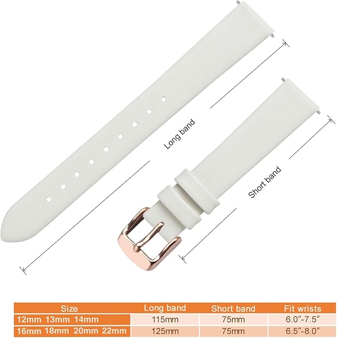 ANNEFIT Watch Bands for Men Women, Top Grain Leather Watch Strap with Quick Release, Band Width 12mm 13mm 14mm 16mm 18mm 20mm 22mm