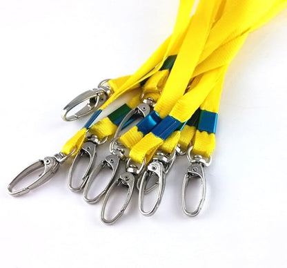 yueton 10pcs Vertical Style Leather Business ID Badge Card Holder, Name Card Business Card Holder Tag with Long Neck Strap Band Lanyard (Yellow)