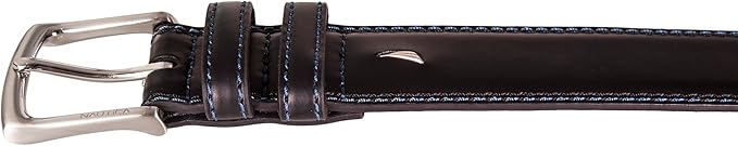 Nautica Men's Dress Leather Belt for Suits and Pants | Classic | Business | Fashion | Adjustable | Metal Buckle