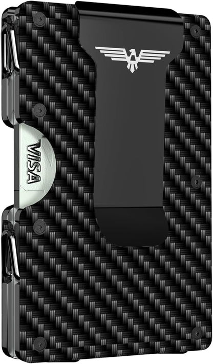 Lenvoten Upgraded Hinged Minimalist Wallet for Men | Slim Metal RFID Blocking Wallet | Credit Card Holder & Money Clip Holds 20 Cards | Premium Scratch-Resistant Finish | Ideal Gift for Men