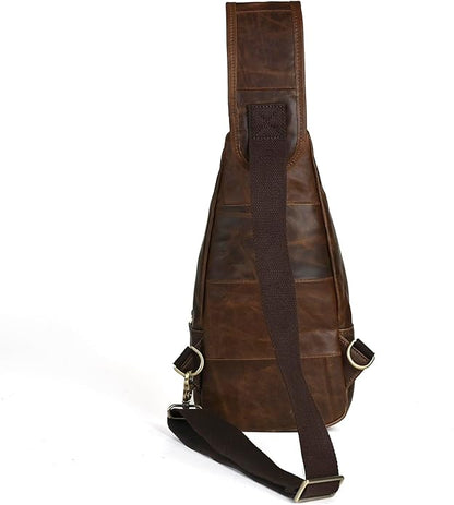 Le'aokuu Men Fashion Casual Tea Designer Travel Hiking Crossbody Chest Sling Bag Rig One Shoulder Strap Bag Men Leather 8015 | Fashion, Casual, Tea, Designer, Travel, Hiking