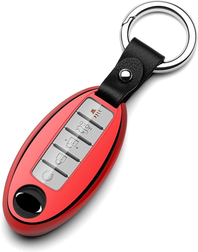Compatible with Nissan Key Fob Cover Altima Maxima Rogue Armada Pathfinder Compatible with Infiniti Key Fob Cover Red TPU Protector Car Key Chain Holder Case Accessories