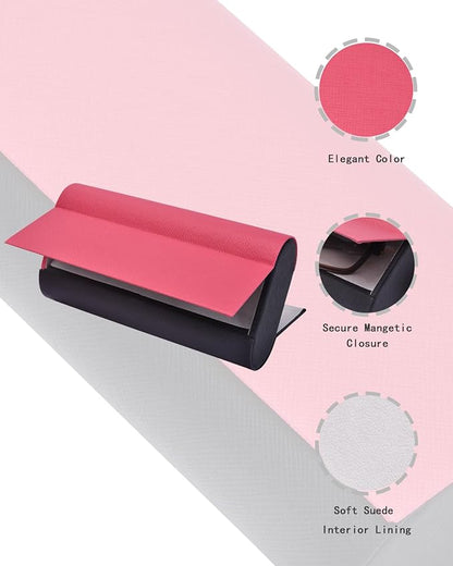 Philley Dual Glasses Case 2-in-1 PU Leather Hard Shell Double Eyeglasses case for Women & Men