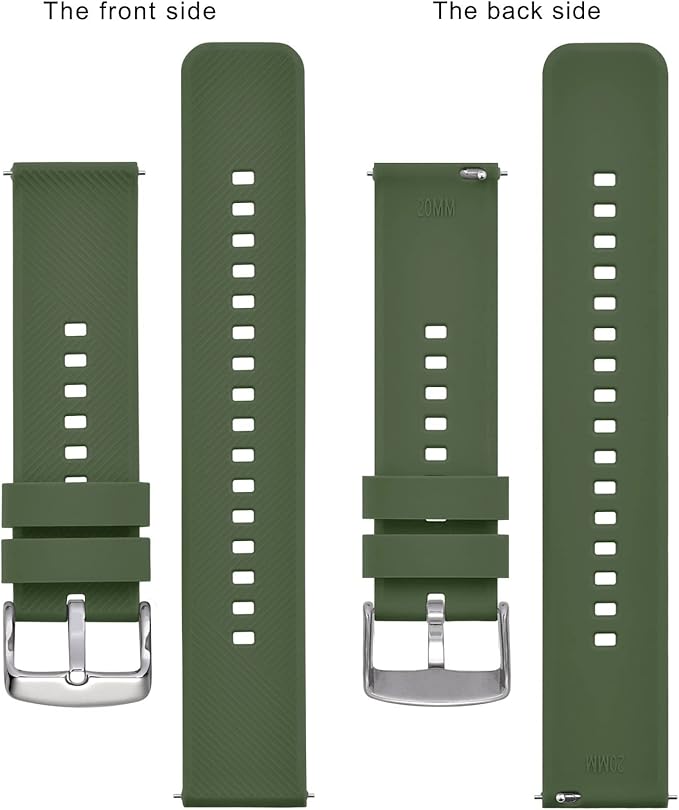 BISONSTRAP Watch Strap 18mm 19mm 20mm 21mm 22mm, Quick Release Silicone Watch Bands for Men Women