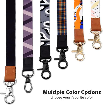 Lanyard, Long Neck Lanyard Key Lanyard, Id Badge Lanyard for Women and Men, Cute Cool Lanyard Strap for Car Keys, Card Holder, Whistle, Keychain, Wallet(Dark Brown)