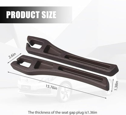 Car Seat Gap Filler, 2PCS Crevice Blocker Stopper Between Vehicle Seat Console, No Drop Automotive Fill Crevice Guard Interior Accessories, Universal for SUV Truck Sedan (Brown)