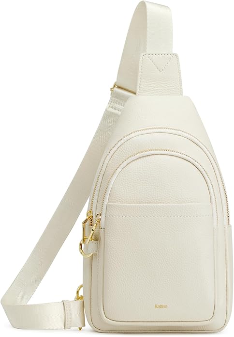 Kattee Sling Bag for Women, Leather Fanny Packs Crossbody Purse, Small Chest Bag for Travel with RFID Blocking